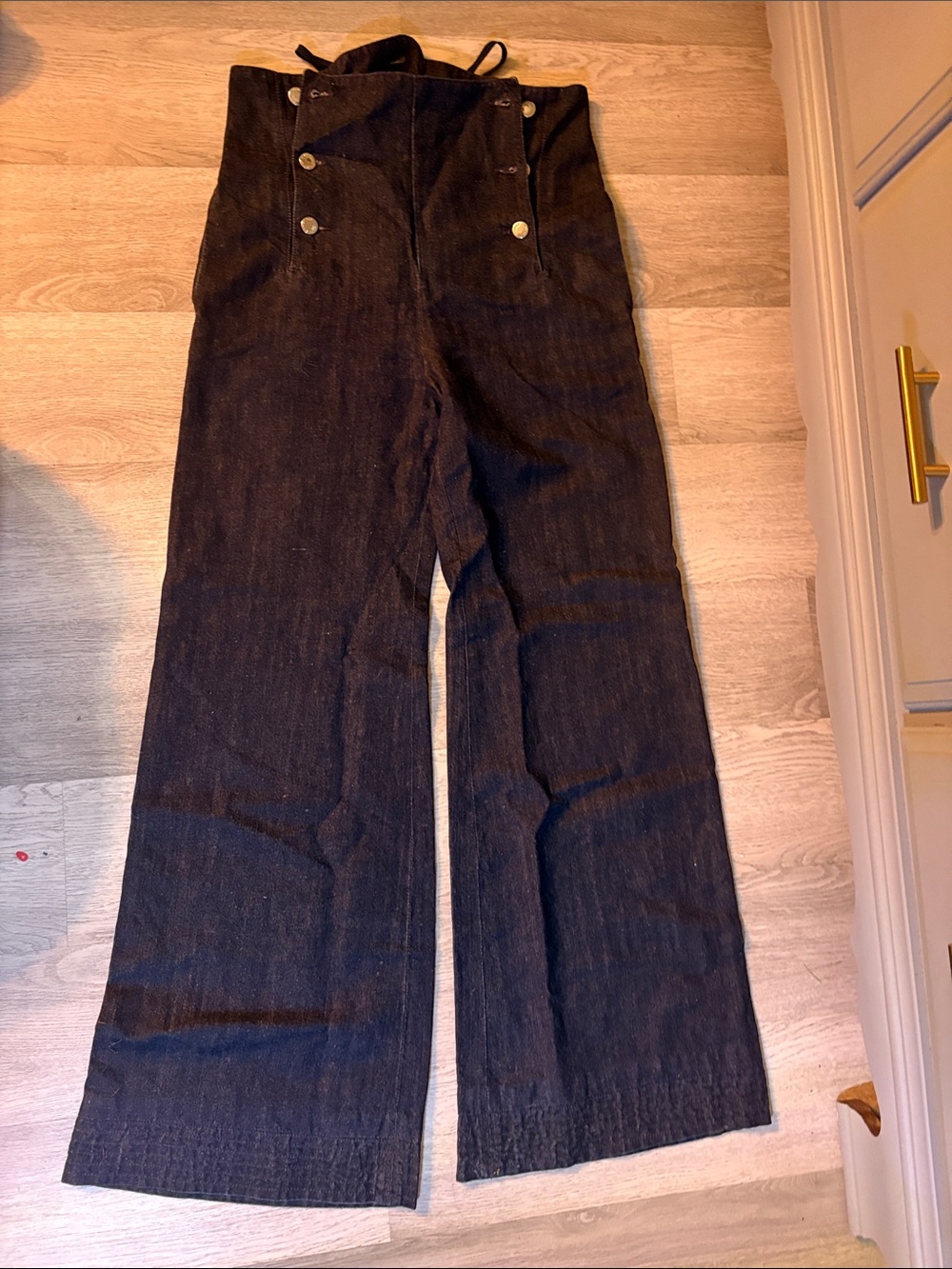 Jean Paul Gaultier Women's Dark Blue Denim Bootcut Sailor Jeans